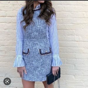 NWT Zara Pinafore style tweed dress